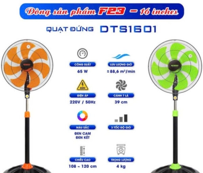 Quạt đứng thân sắt Senko DTS1601