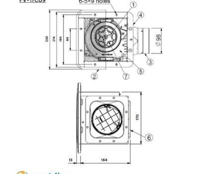 Quạt hút âm trần có nối ống Panasonic FV-17CU9
