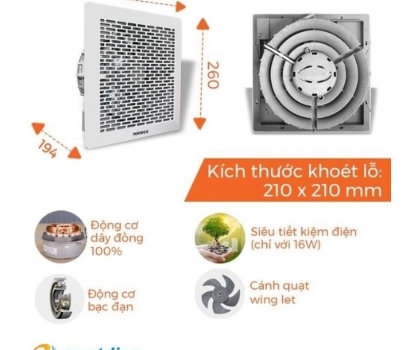 Quạt hút âm trần có ống dẫn Nanoco NCV1520-C