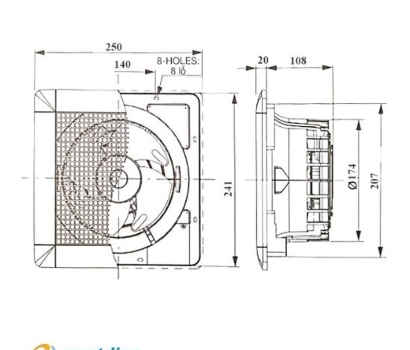 Quạt hút âm trần Mitsubishi EX-15SC6T