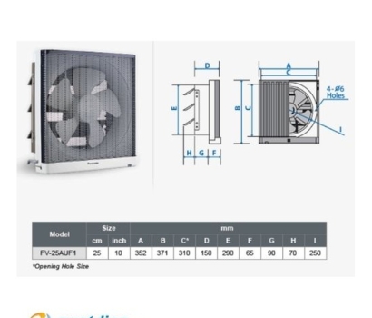 Quạt hút bếp gắn tường Panasonic FV-25AUF1