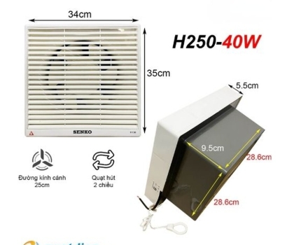 Quạt hút gắn tường 2 chiều Senko H250