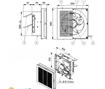Quạt hút gắn tường Panasonic FV-25RL1