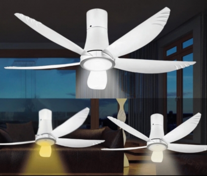 Quạt trần Nanoco 5 cánh NCF5653-WL màu trắng, có Đèn LED