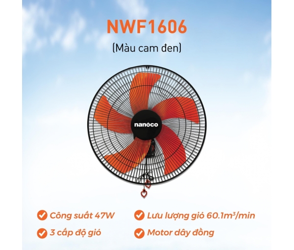 Quạt treo tường Nanoco NWF1606 Quạt treo tường Nanoco NWF1606