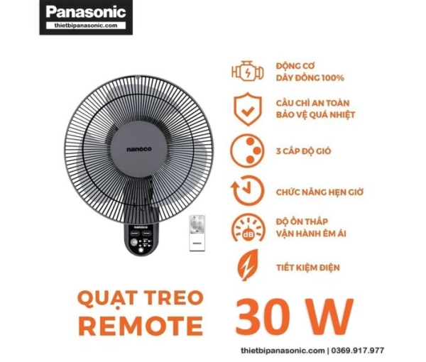 Quạt treo Remote B3 Nanoco NWF1219RC-GR