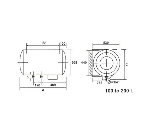 Thermor 263021 – 100 lít treo ngang (Xuất xứ Ai Cập)