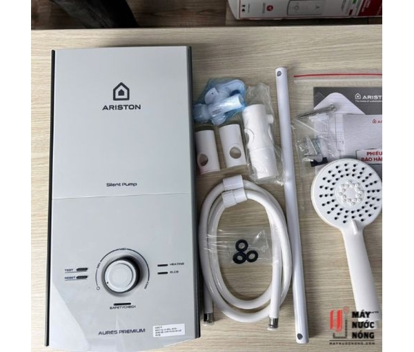 Máy nước nóng trực tiếp Ariston AURES PREMIUM 4.5P IVORY có bơm