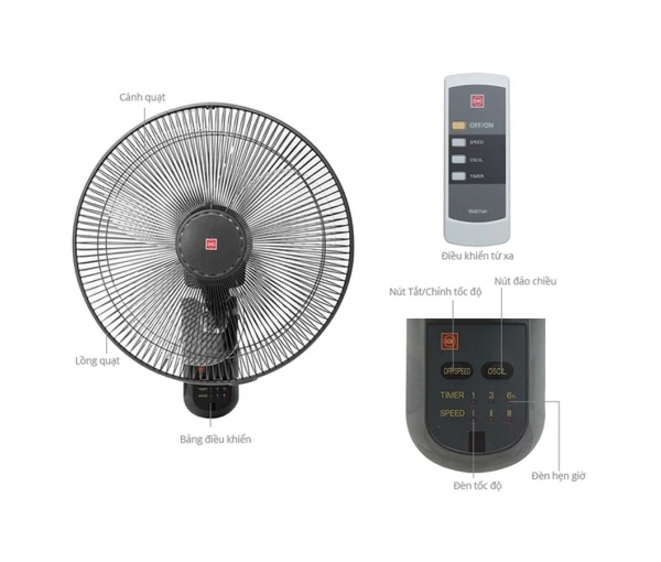 Quạt treo tường Cao cấp Nhật Bản KDK M40M Quạt treo tường Cao cấp Nhật Bản KDK M40M