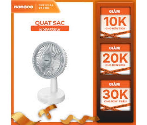 Quạt sạc Nanoco NRF6536W