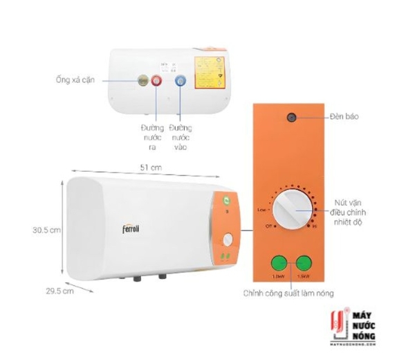 Máy nước nóng gián tiếp Ferroli Verdi DE 20L