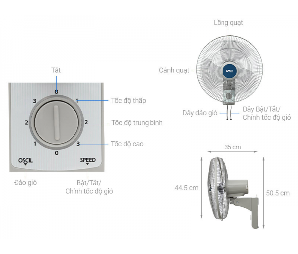 Quạt treo tường AC AWF Quạt treo tường AC AWF