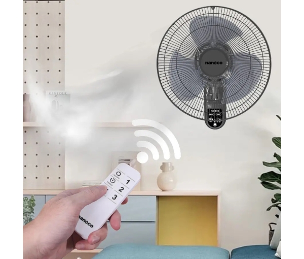 Quạt treo tường Nanoco NWF1615RC-GR Ghi Quạt treo tường Nanoco NWF1615RC-GR Ghi
