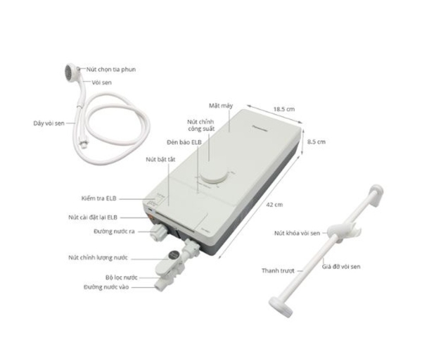 Máy nước nóng trực tiếp Panasonic DH-4MP1VW có bơm