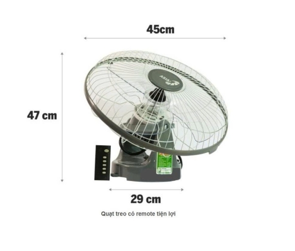 Quạt đảo trần Asian X16002 có remote, 3 cấp gió