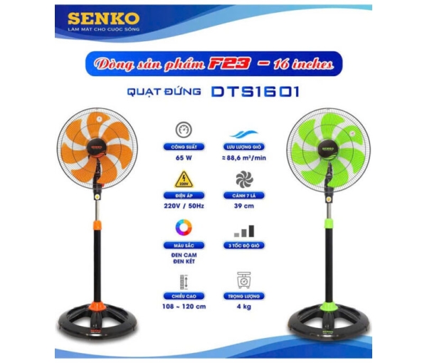Quạt đứng thân sắt Senko DTS1601