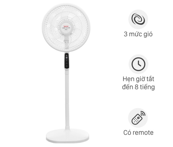 Quạt đứng TEFAL TB Silence Plus VH689690 – Cánh Trắng Quạt đứng TEFAL TB Silence Plus VH689690 – Cánh Trắng
