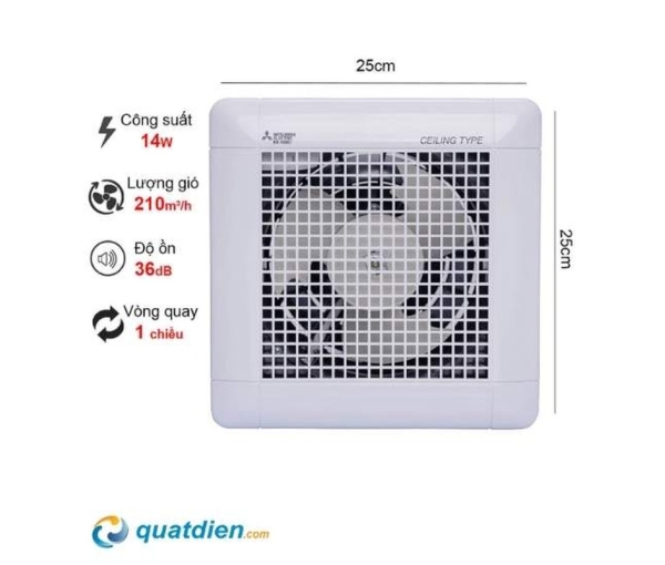 Quạt hút âm trần Mitsubishi EX-15SC6T