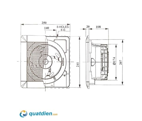 Quạt hút âm trần Mitsubishi EX-15SC6T