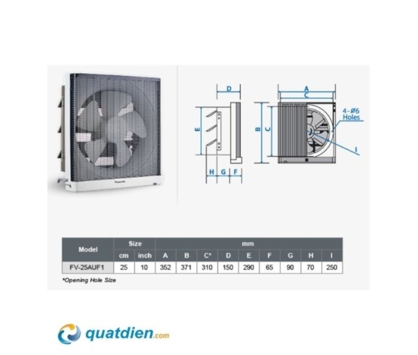 Quạt hút bếp gắn tường Panasonic FV-25AUF1