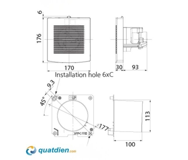 Quạt hút gắn tường nhà tắm Panasonic FV-10EGS2