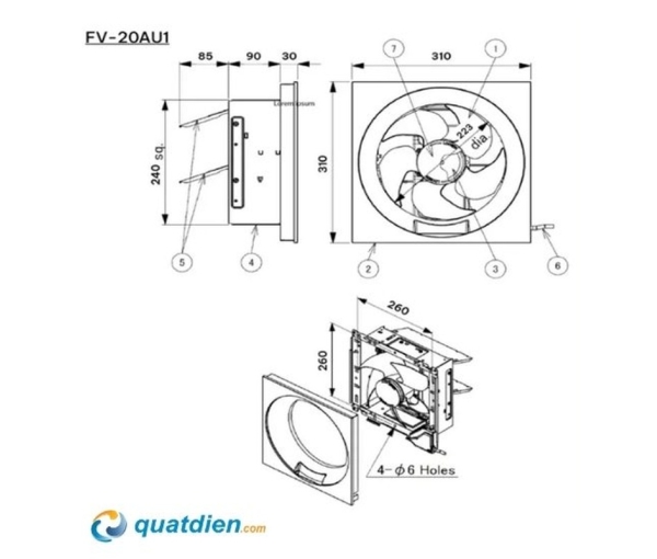 Quạt hút gắn tường Panasonic FV-20AU1