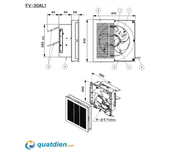 Quạt hút gắn tường Panasonic FV-30AL1