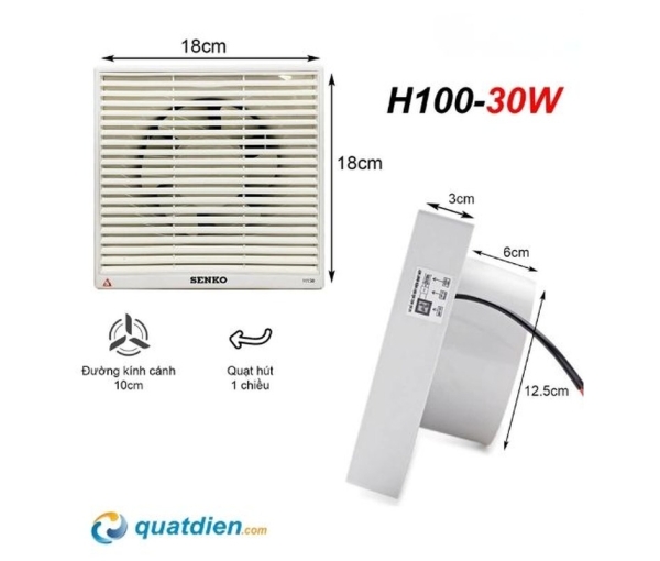 Quạt hút gắn tường Senko H100