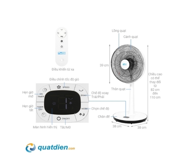 Quạt lửng AC Inverter ALF01D147-W tiết kiệm 70% điện năng