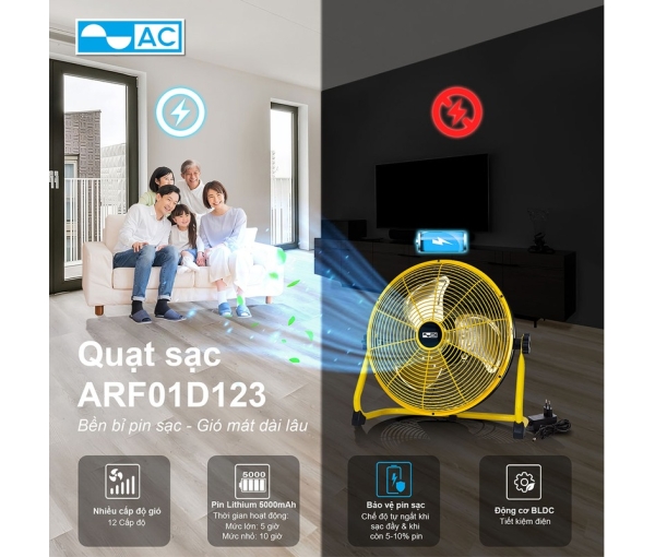 Quạt sạc AC ARF01D123