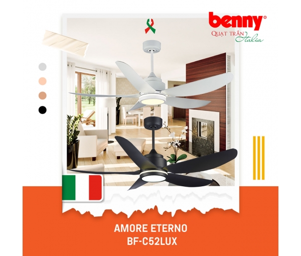 Quạt trần 5 Cánh Benny Amore Enterno BF-C52LUX Quạt trần 5 Cánh Benny Amore Enterno BF-C52LUX