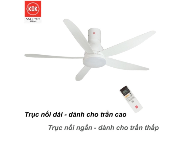 Quạt Trần KDK U60FWS (có các option U60FWS(BK), U60FWS(SIL) (Màu Bạc Sáng), U60FWS(WH) (Màu Trắng))