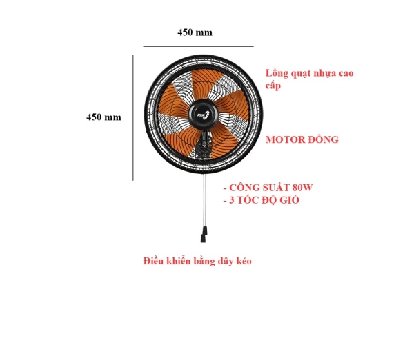 Quạt treo tường Asia Turbo X VY627
