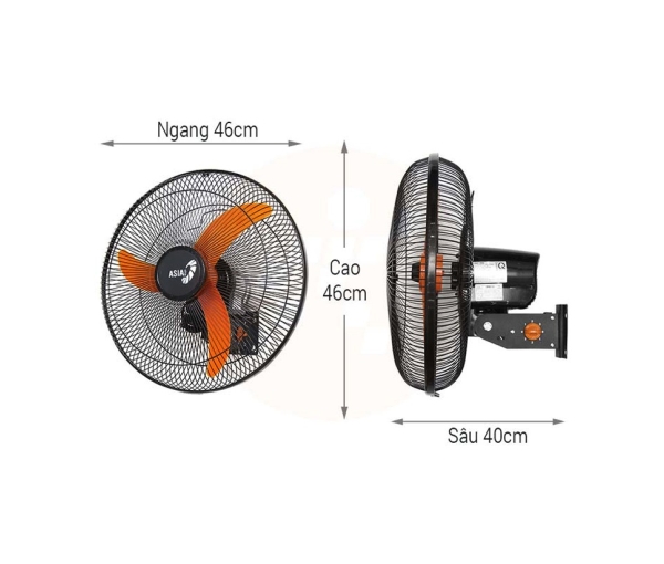 Quạt treo tường Asia VY557990, bán công nghiệp, 55W