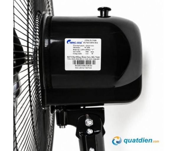 Quạt treo tường công nghiệp Chinghai W20B cánh đen 132W