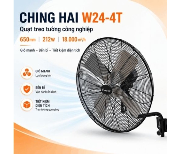 Quạt treo tường công nghiệp Chinghai W24-4T 212W