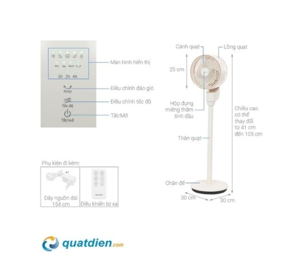 Quạt tuần hoàn Sharp PJ-CD603V-C 24W DC