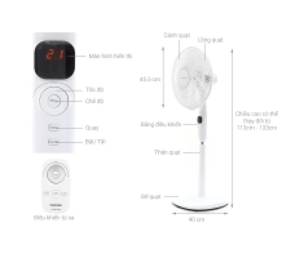 Quạt đứng Toshiba có remote F-LSD10 Quạt đứng Toshiba có remote F-LSD10