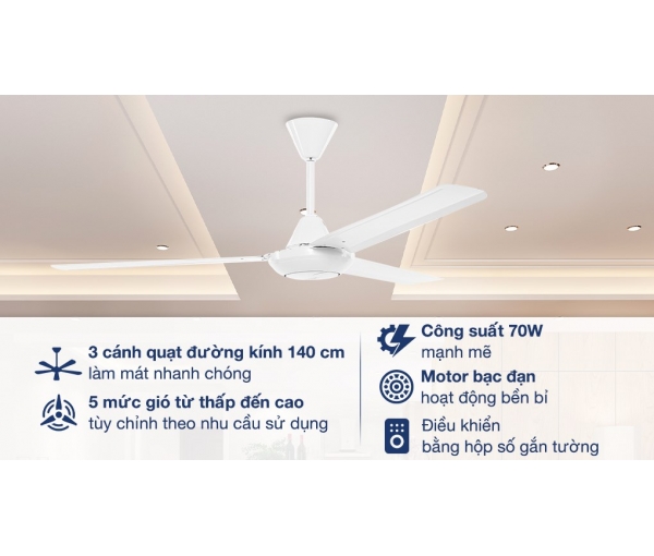 Quạt Trần AC 3 cánh ACF01A563 Quạt Trần AC 3 cánh ACF01A563